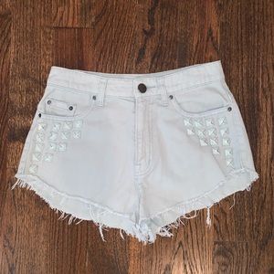 BDG Embellished High Rise Cheeky Denim Shorts